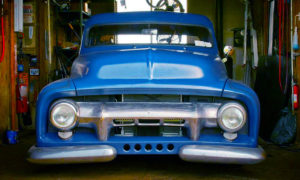 vintage truck body parts fender and hood grill